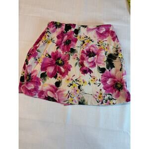 Abercrombie & Fitch Floral Wrap Skort Linen Blend Side Zip Size XS